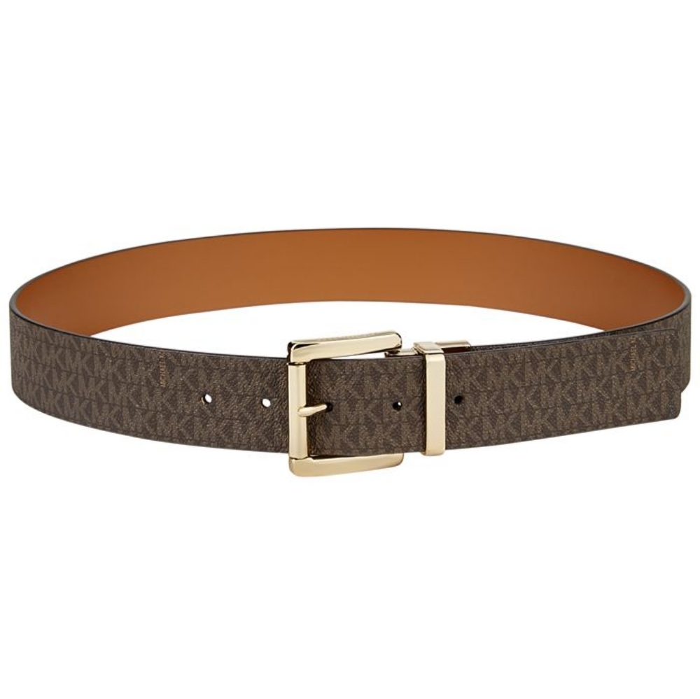 Michael Kors reversible belt size L monogram/ tan